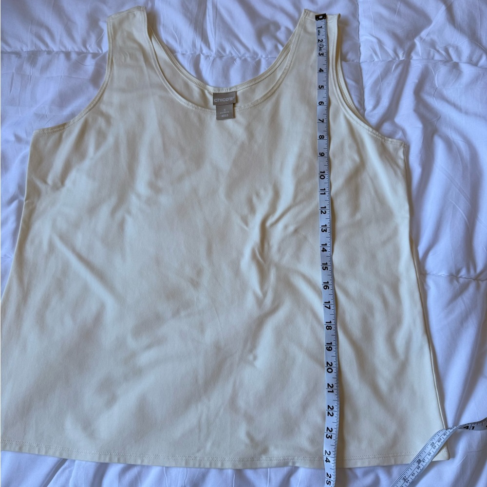 Chico's Ivory Sleeveless Scoop Neck Tank Top Women's Size XL (Chicos Size 3) - Picture 4 of 5